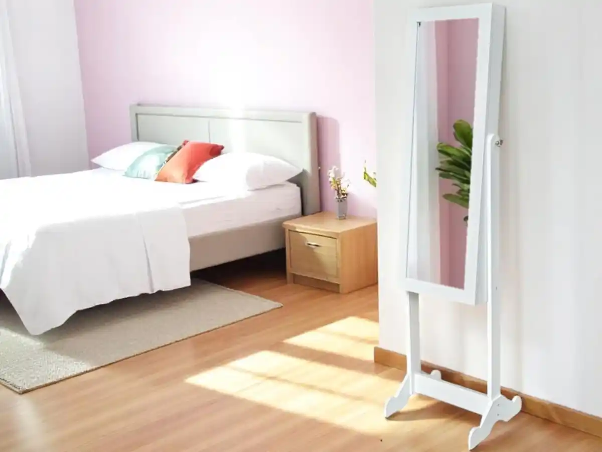 Bild 4 von Schmuckschrank mit Spiegel, ca. 40 x 35 x 150 cm – Weiß