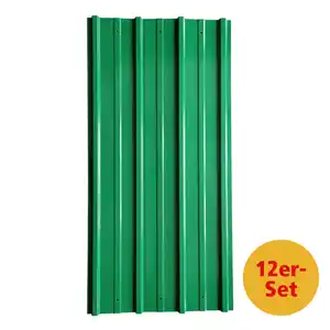 Profil-/Trapezblech - 12er-Set, ca. 117 cm x 57 cm - Grün