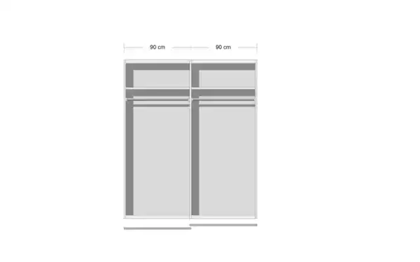 Bild 2 von Rauch - Schwebetürenschrank Quadra, alpinweiß, 181 x210 cm