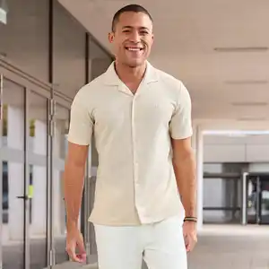 Herren-Kurzarmhemd mit Waffeloptik