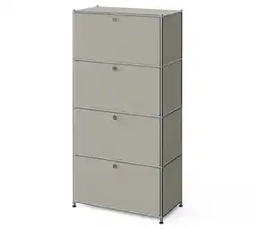 Metall-Highboard »CN3« mit 4 Klappenfächern, hellgrau