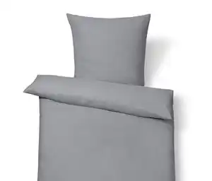Leinen-Bettwäsche, grau, Normalgröße