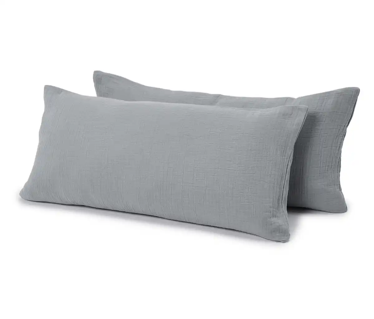 Bild 1 von 2 Musselin-Kopfkissenbezüge, grau, ca. 80 x 40 cm