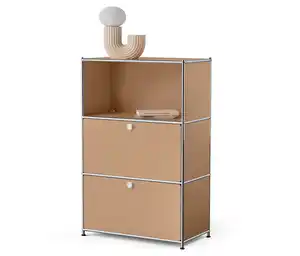 Metall-Kommode »CN3« mit 2 versetzbaren Klappenfächern, toffee