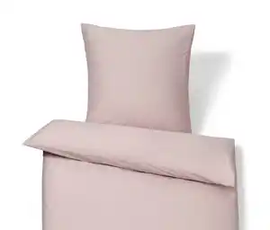 Baumwollsatin-Bettwäsche, rosé, Normalgröße
