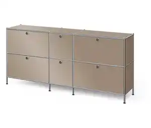 Großes Metall-Sideboard »CN3« mit 6 Klappenfächern, taupe