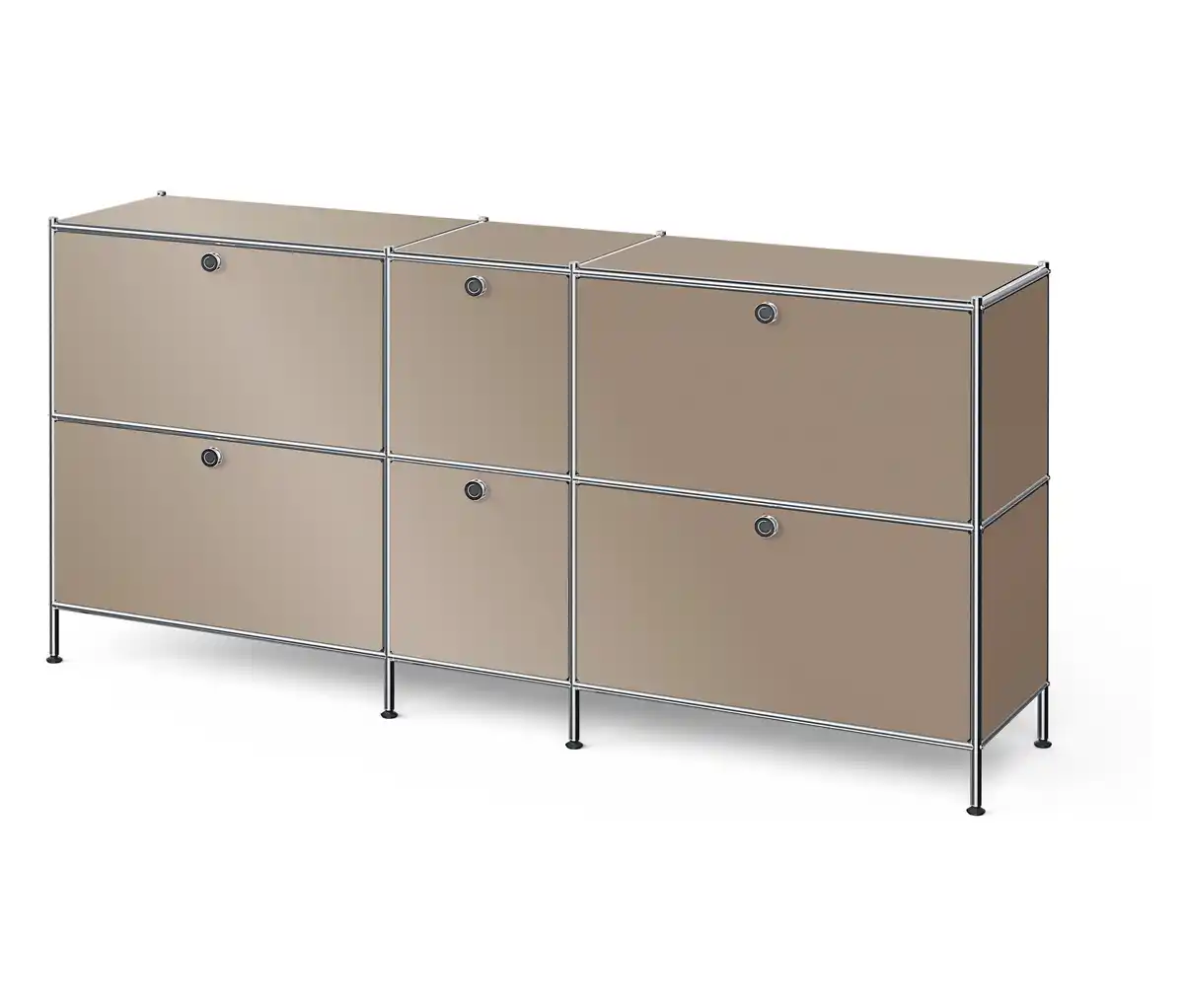 Bild 1 von Großes Metall-Sideboard »CN3« mit 6 Klappenfächern, taupe