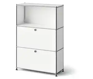 Metall-Kommode »CN3 Slim Line« mit 2 versetzbaren Klappenfächern, weiß