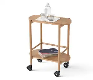 Barwagen aus Massivholz mit 2 Ebenen