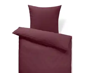 Perkal-Bettwäsche, bordeauxrot, Normalgröße