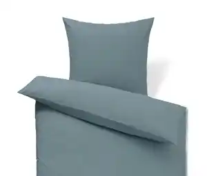 Perkal-Bettwäsche, blau, Normalgröße