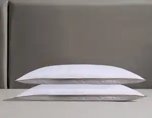 RIBECO Gänsefederkopfkissen Kalle, Füllung: Gänsefedern & -Daunen, Bezug: 100% Baumwolle, Spar-Set, 2-tlg., pflegeleicht!