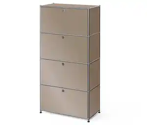 Metall-Highboard »CN3« mit 4 Klappenfächern, taupe