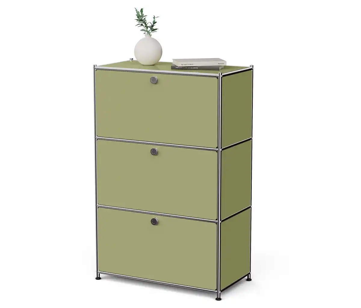 Bild 1 von Metall-Kommode »CN3« mit 3 Klappenfächern, pistazie