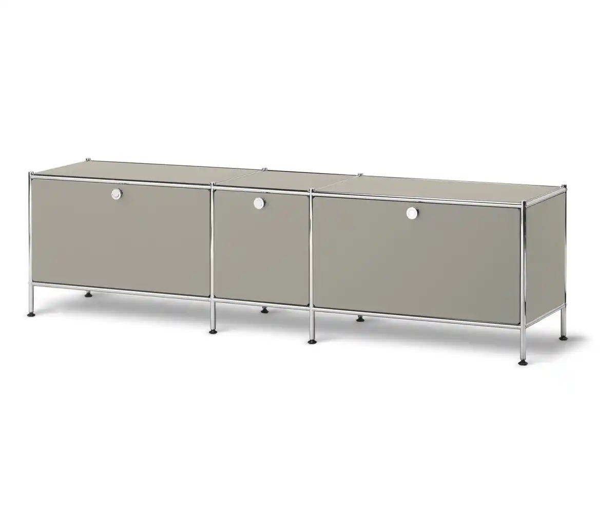 Bild 1 von Metall-Lowboard »CN3« mit 3 Klappenfächern, hellgrau