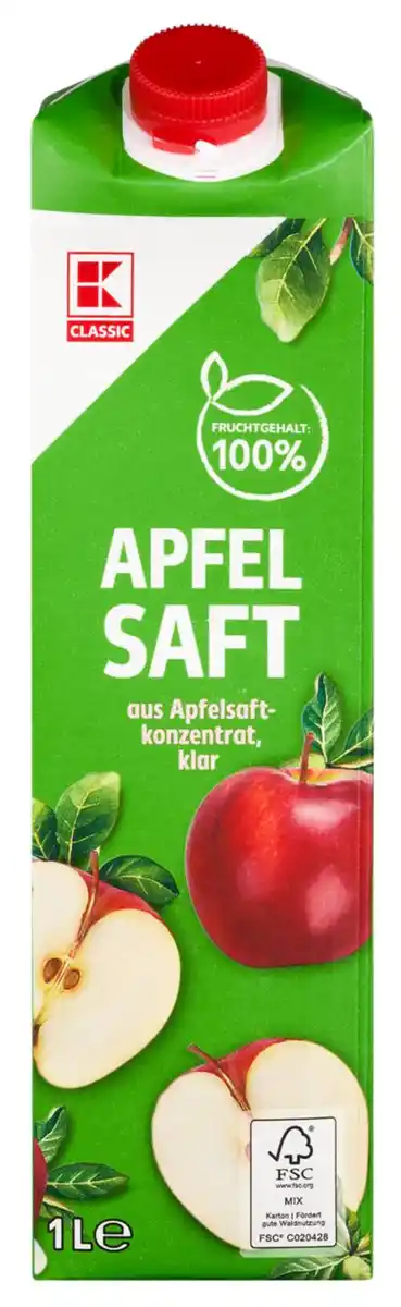 Bild 1 von K-CLASSIC Apfelsaft, 1-l-Packg.