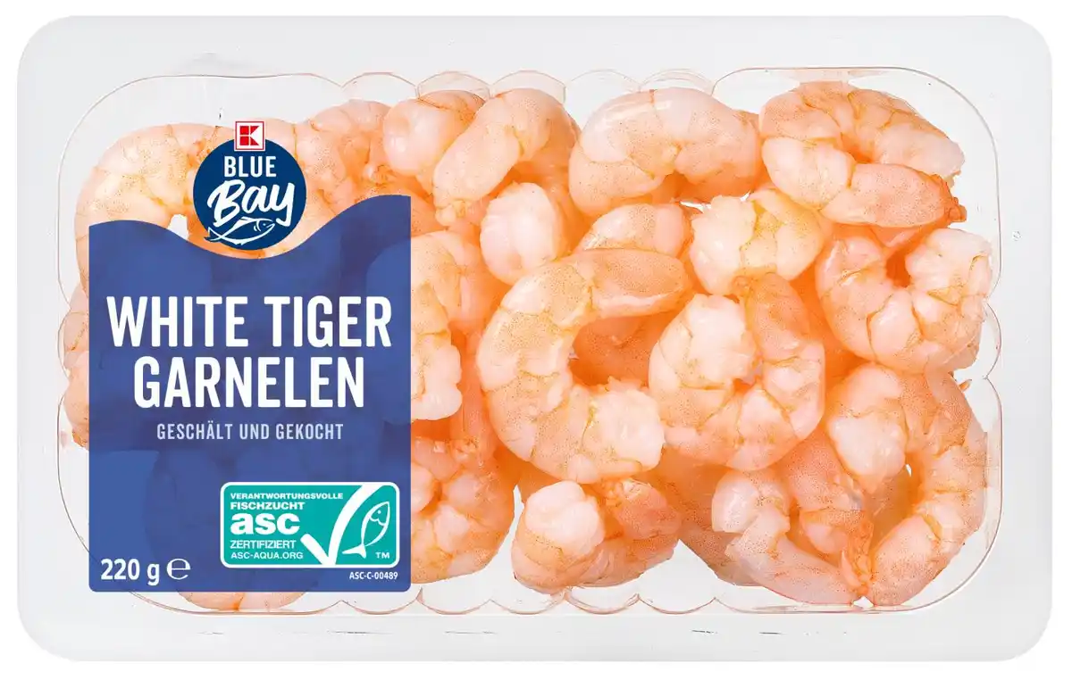 Bild 1 von K-BLUE BAY White Tiger Garnelen, 220-g-Packg.