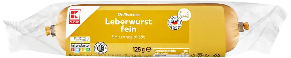 Bild 1 von K-CLASSIC Leberwurst, 125-g-Packg.