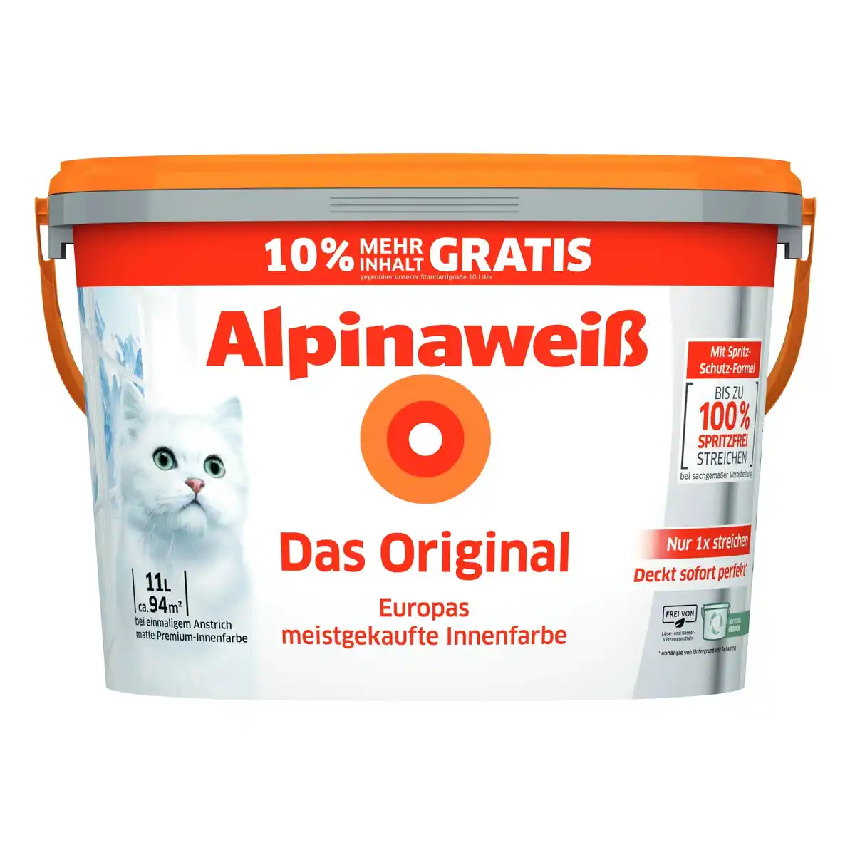 Bild 1 von Alpina Wandfarbe Alpinaweiß Das Original Weiß Matt 11 l