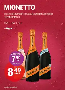 MIONETTO Prosecco Spumante Treviso, Rosé oder Alkoholfrei Venetien/Italien