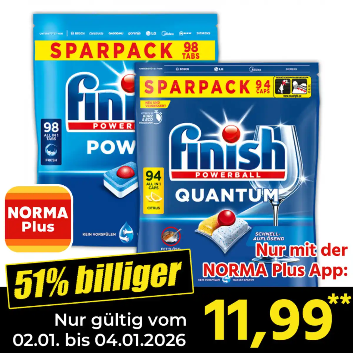 Bild 1 von Finish All in 1 Spülmaschinen Caps / Tabs