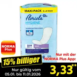Floriola Hygiene-Einlagen Maxi / Extra Plus