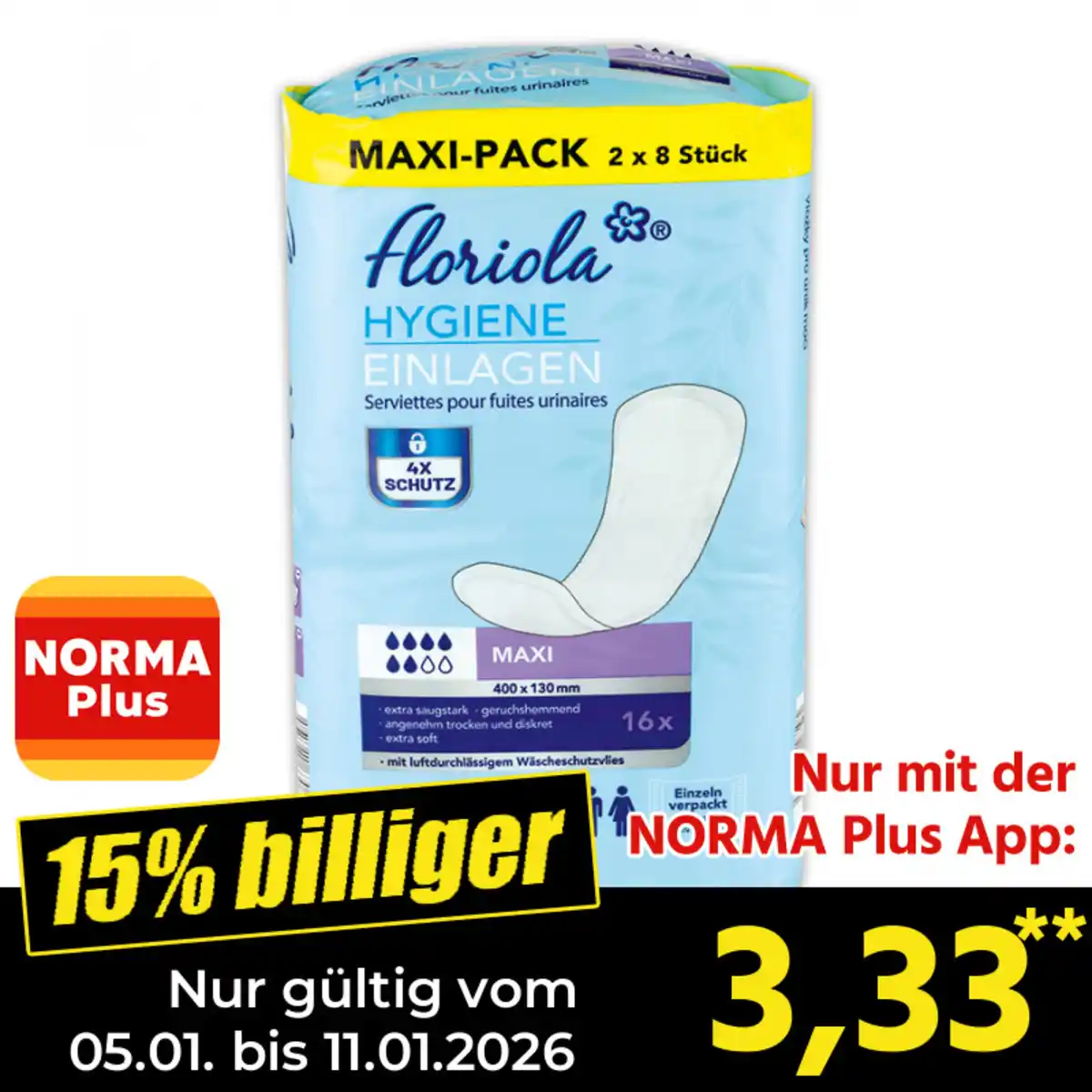 Bild 1 von Floriola Hygiene-Einlagen Maxi / Extra Plus