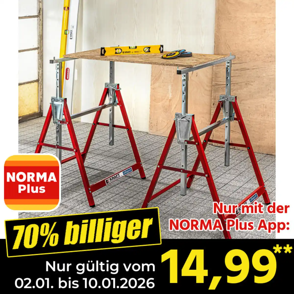 Bild 1 von Kraft Werkzeuge by Scheppach Teleskop-Arbeitsbock