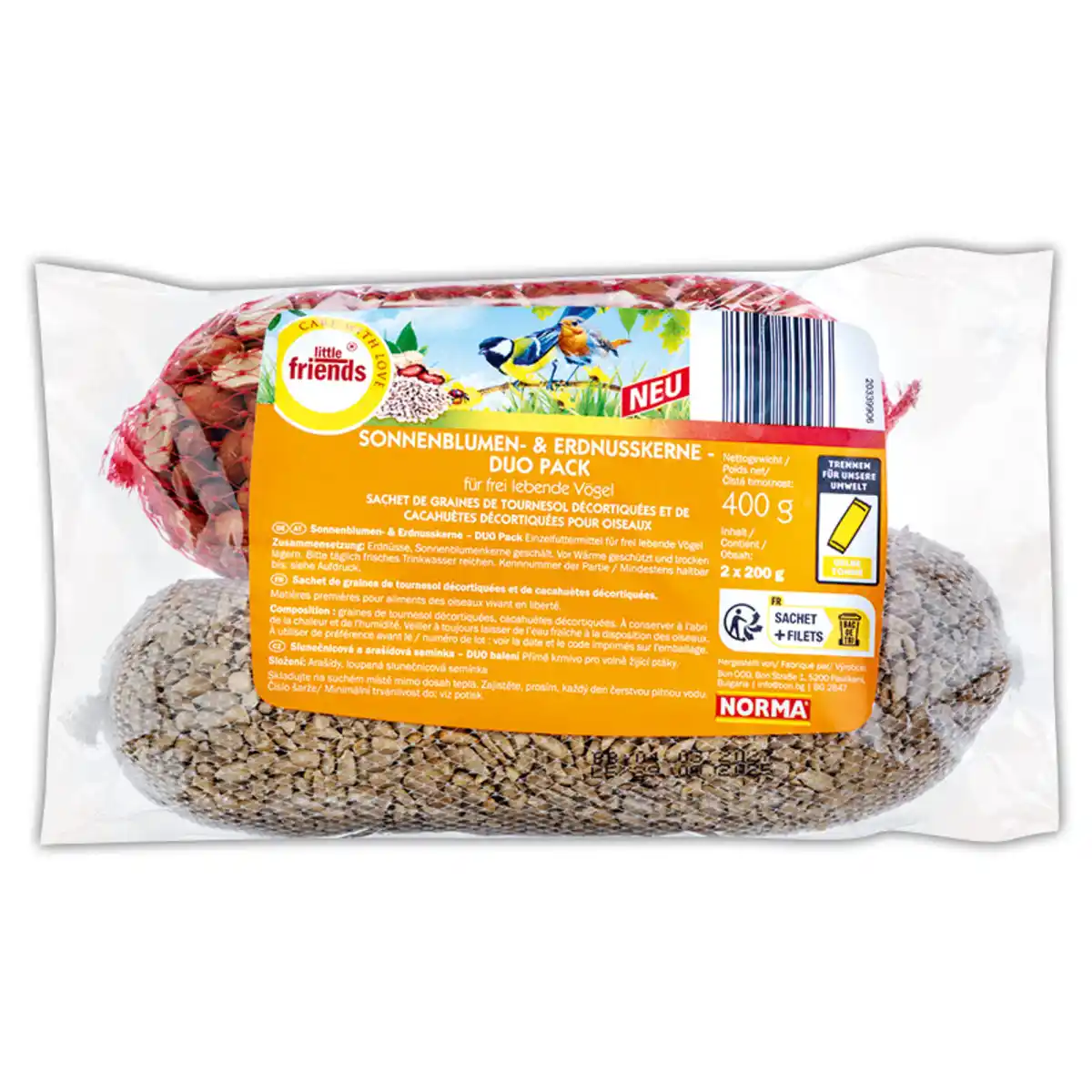 Bild 1 von Little-Friends Sonnenblumen- & Erdnusskerne-Duo Pack / Nuss-Kern-Mix