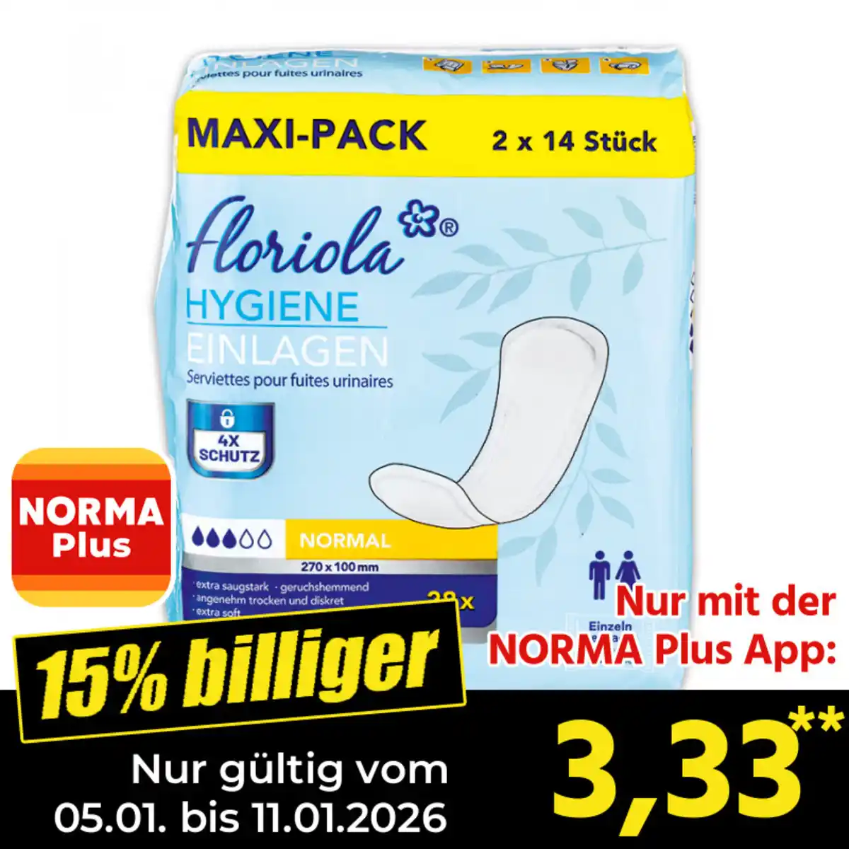 Bild 1 von Floriola Hygiene-Einlagen Extra / Normal