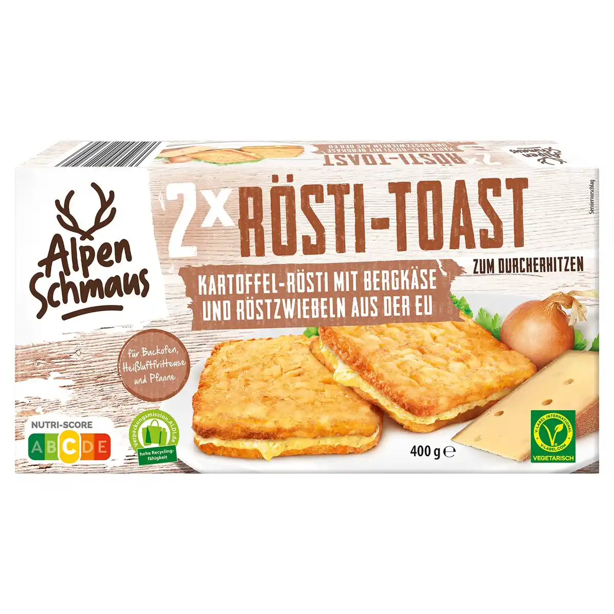 Bild 1 von ALPENSCHMAUS Rösti Toast Alpen 400 g, Bergkäse-Röstizwiebel
