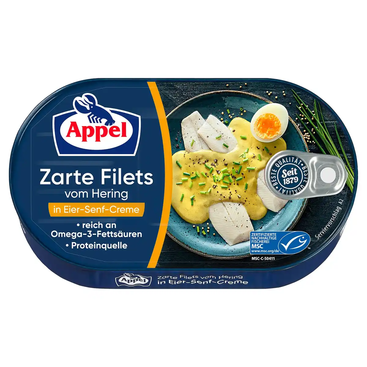Bild 1 von APPEL Heringsfilet 200 g, Eier-Senf Creme