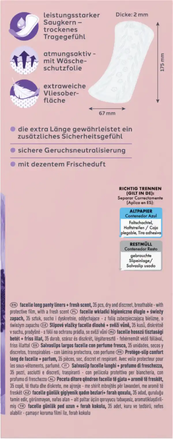 Bild 4 von facelle Slipeinlagen Lang mit Frischeduft