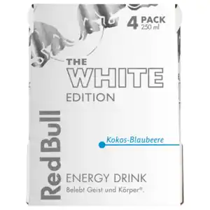 Red Bull Energy Drink White Edition Kokos Blaubeere 4x0,25l
