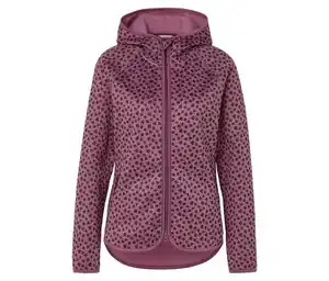 Strickfleecejacke mit Kapuze, Alloverprint