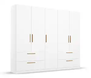 Rauch Drehtürenschrank "Skandi" 5-türig mit vier Schubladen, weiß