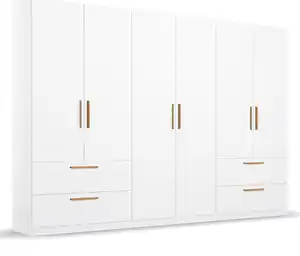 Rauch Drehtürenschrank "Skandi" 6-türig mit vier Schubladen, weiß