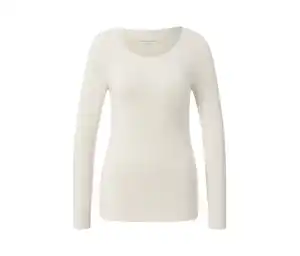 Langarmshirt im Modal-Seide-Mix, creme