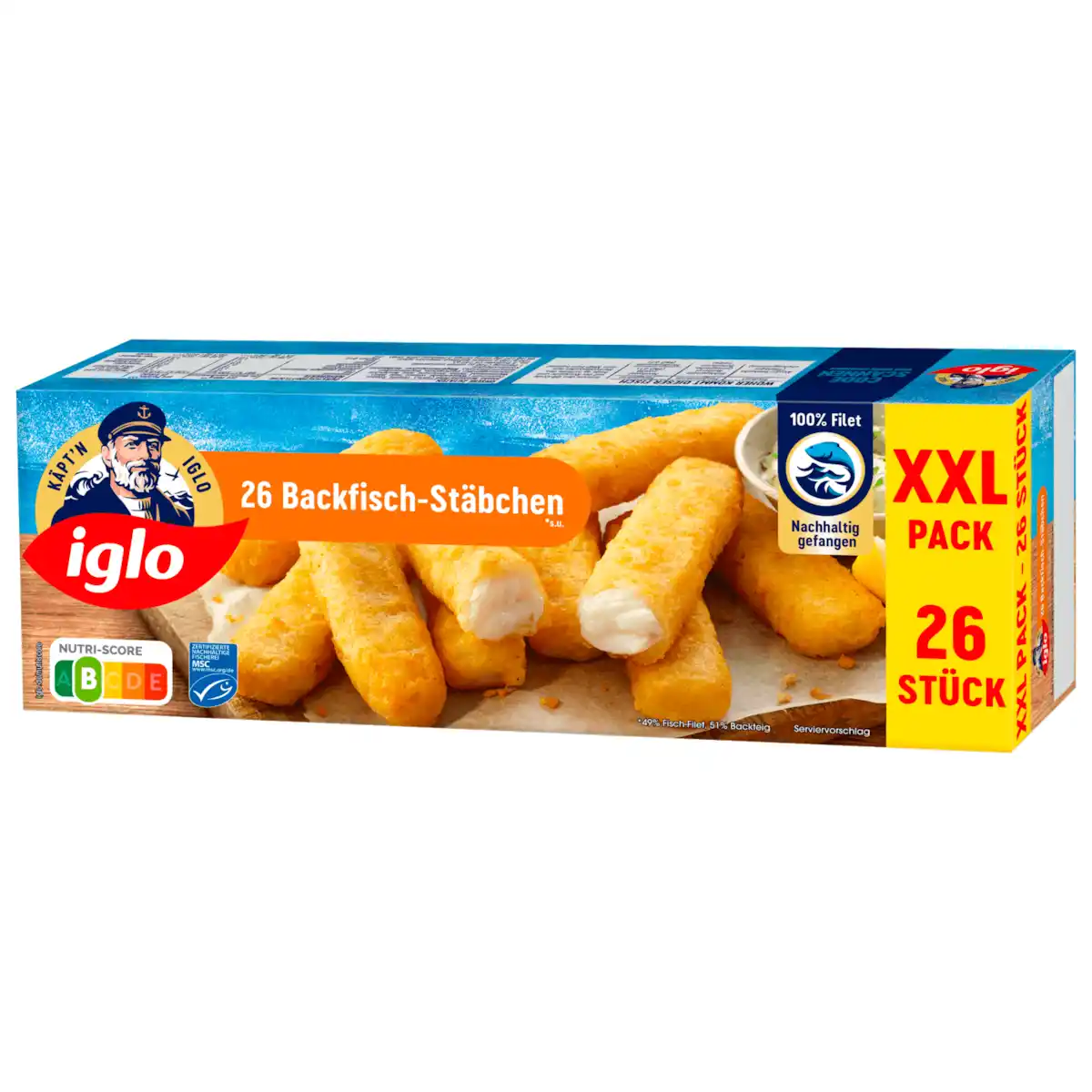 Bild 1 von Iglo Backfischstäbchen XXL 26 Stück 728g