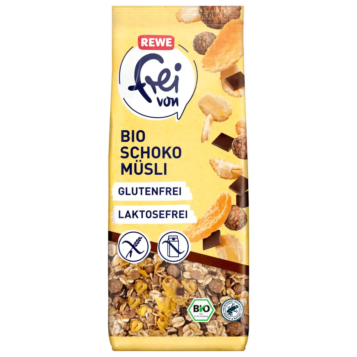 Bild 1 von REWE frei von Bio Schokomüsli glutenfrei laktosefrei 400g
