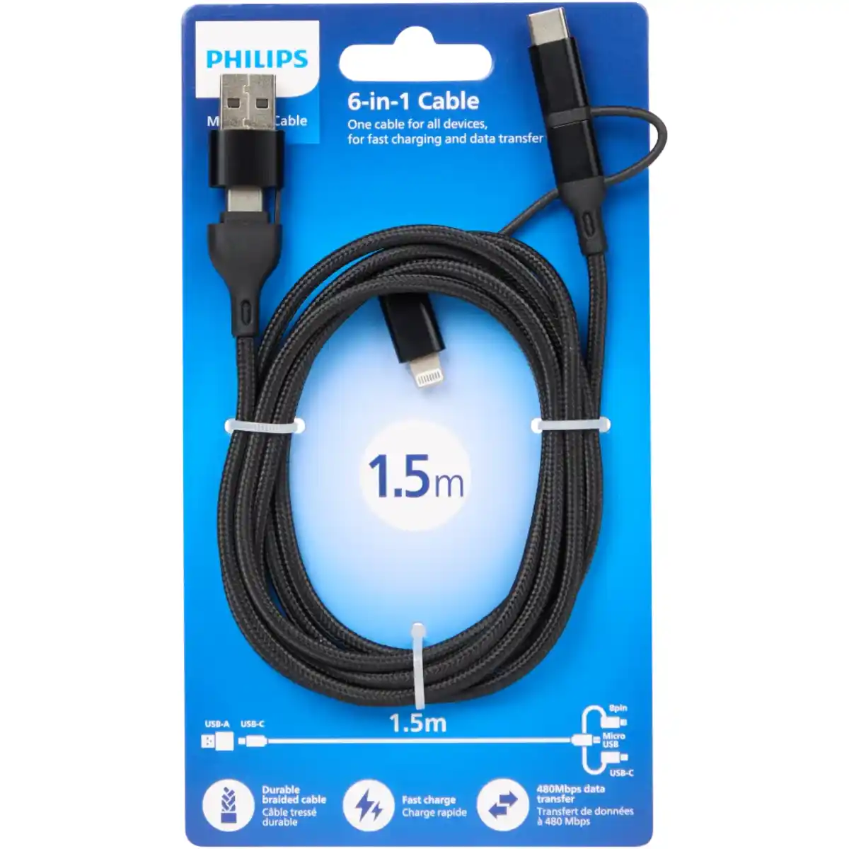 Bild 1 von Philips 6-in-1-Lade- und Datenkabel