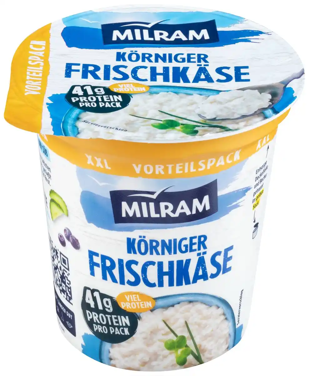 Bild 1 von MILRAM Körniger Frischkäse XXL, 350-g-Becher