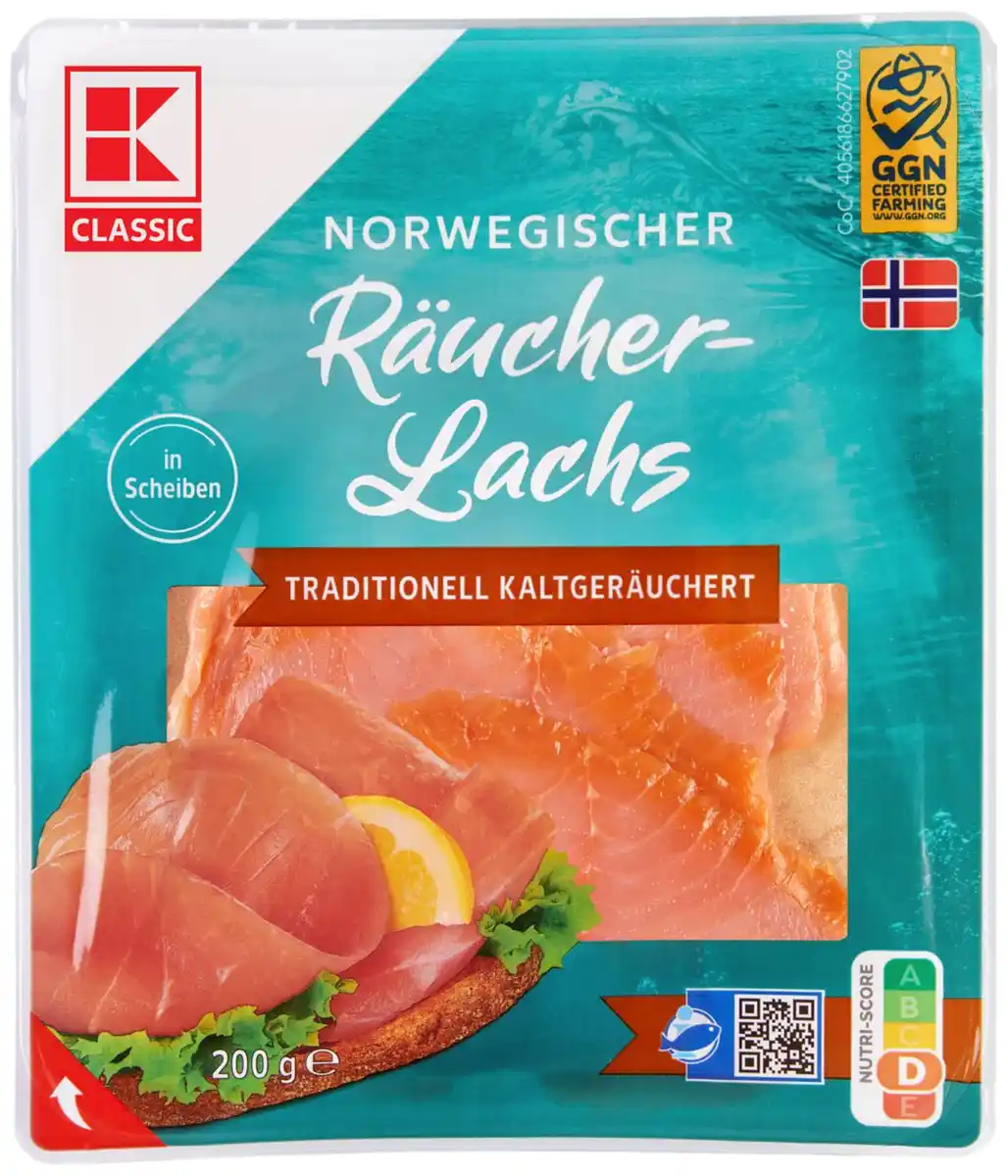 Bild 1 von K-CLASSIC Räucherlachs in Scheiben, 200-g-Packg.
