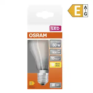 OSRAM LED-Filament-Birne E27 matt 6,5 W, 806 lm, 2.700 K