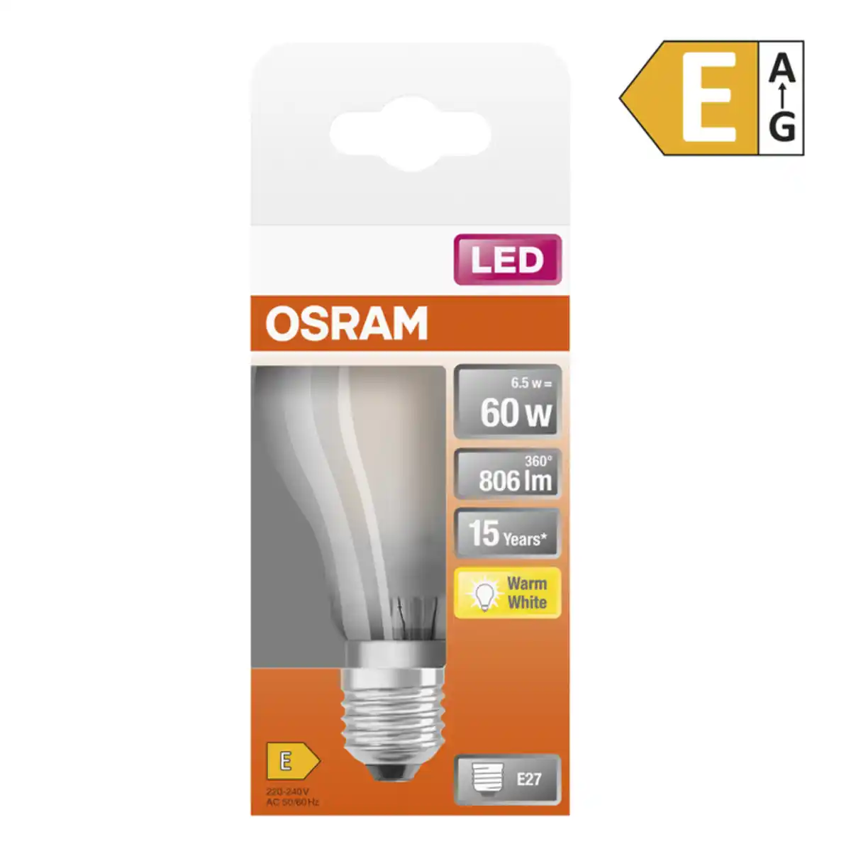 Bild 1 von OSRAM LED-Filament-Birne E27 matt 6,5 W, 806 lm, 2.700 K