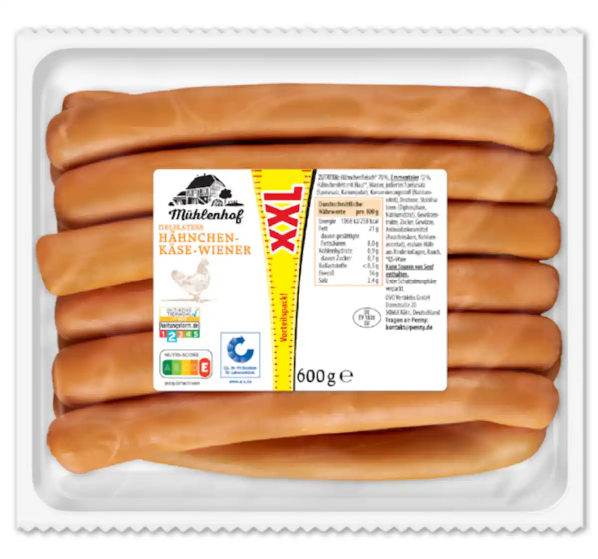 Bild 1 von MÜHLENHOF Hähnchen-Käse-Wiener*
