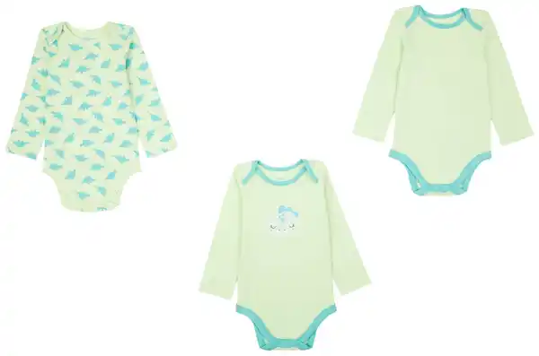 Bild 2 von BABYBEST Baby-Langarmbodys, 3-St.-Packg.