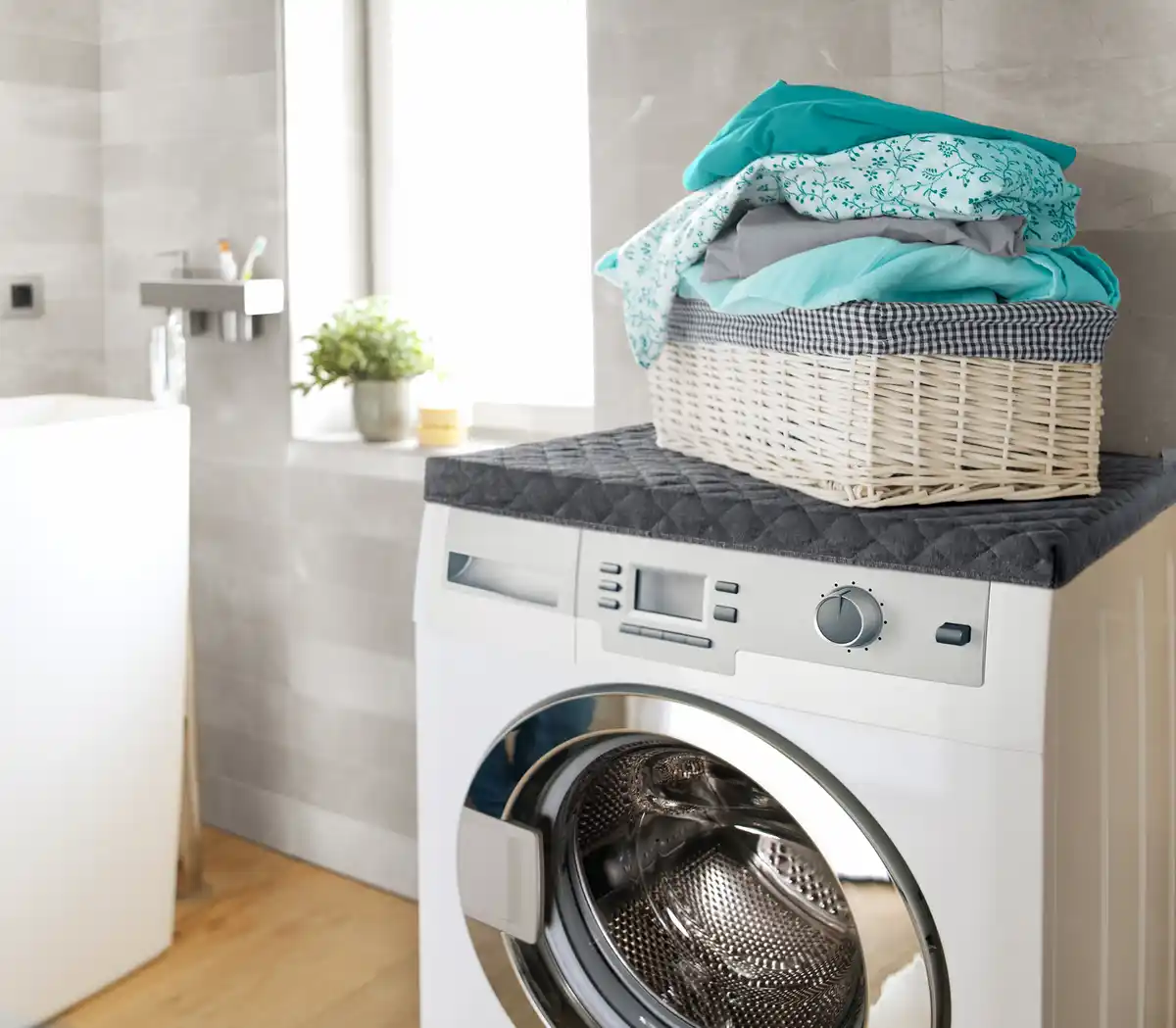 Bild 2 von IDEENWELT Waschmaschinenbezug grau