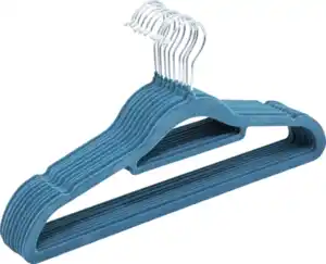 IDEENWELT Beflockte Kleiderbügel 10er-Set petrol