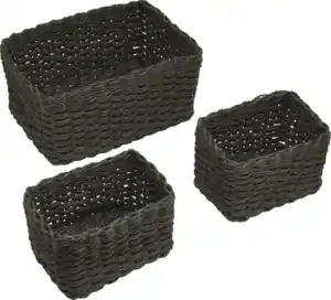 IDEENWELT Aufbewahrungskörbe anthrazit 3er-Set